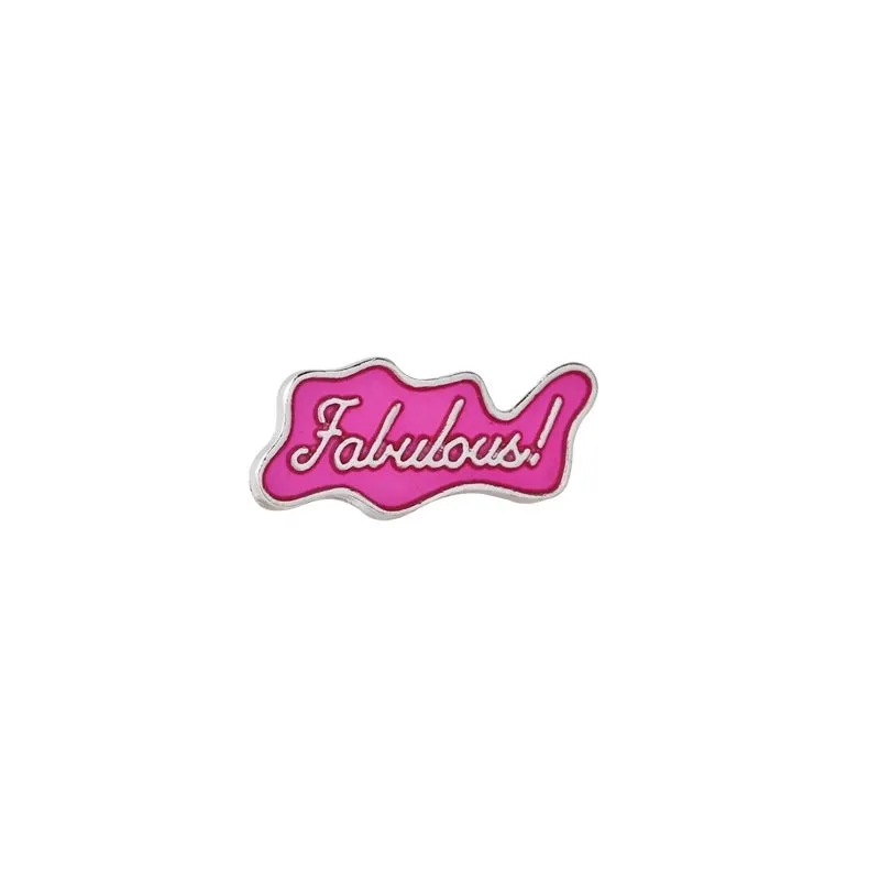 Cute Funny Pin Mouth Letter Heart Shape Alloy Enamel Unisex Brooches