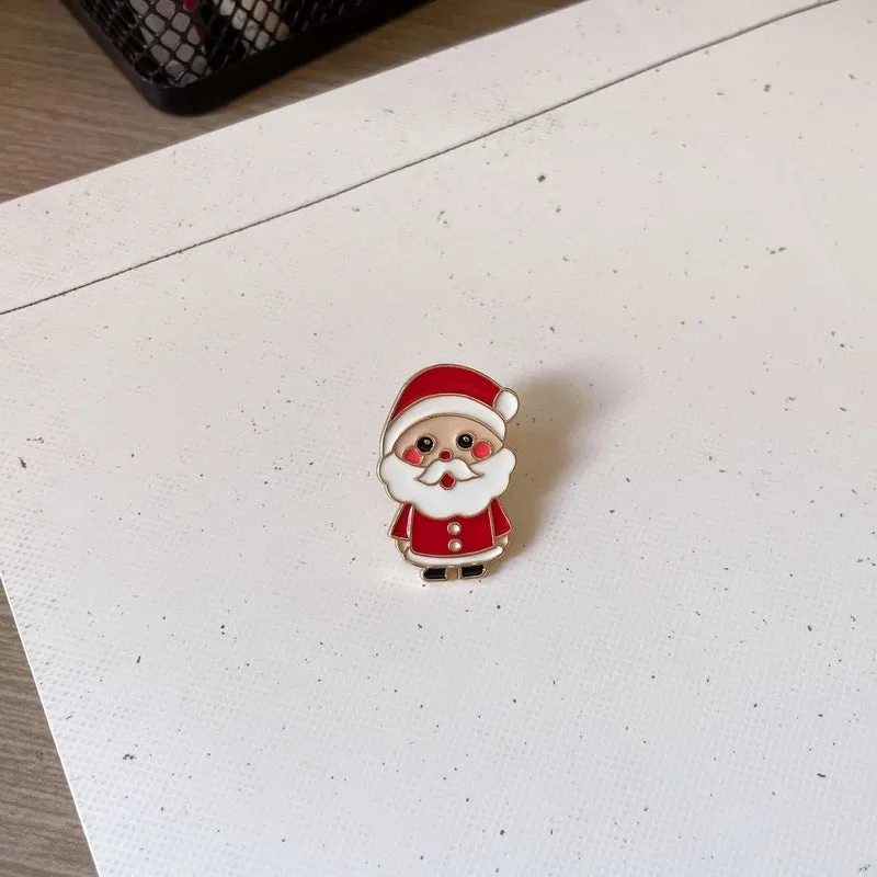 Cute Pin Santa Claus Snowman Elk Alloy Enamel Unisex Brooches