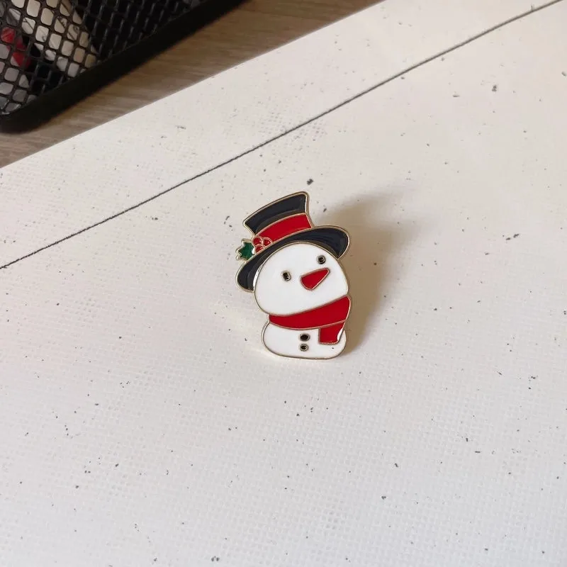 Cute Pin Santa Claus Snowman Elk Alloy Enamel Unisex Brooches