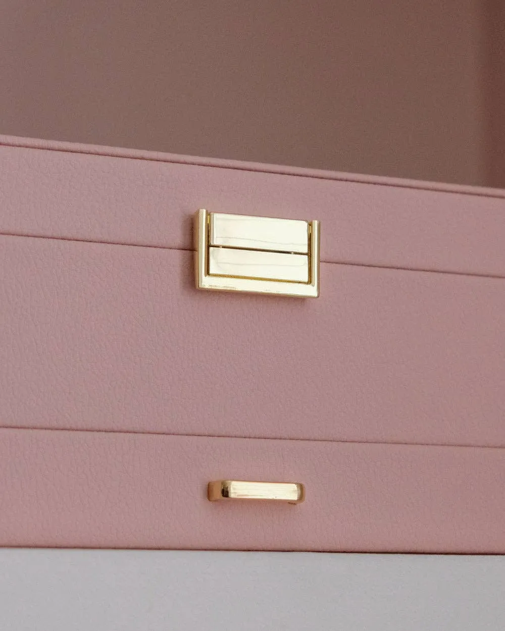 Denise-Pink Leather Jewelry Box