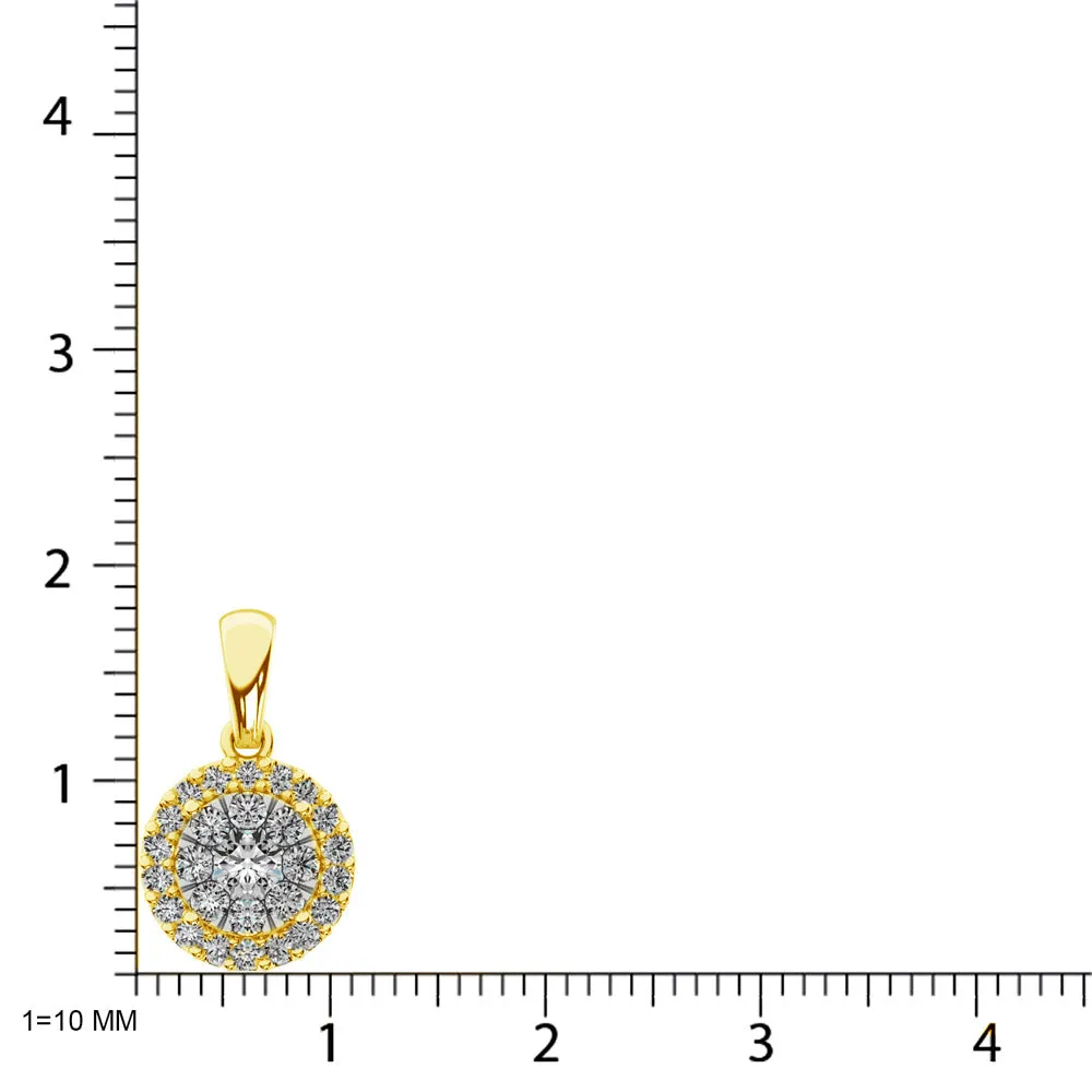 Diamond Fashion Pendant 5/8 ct tw Round Cut in 14K Yellow Gold