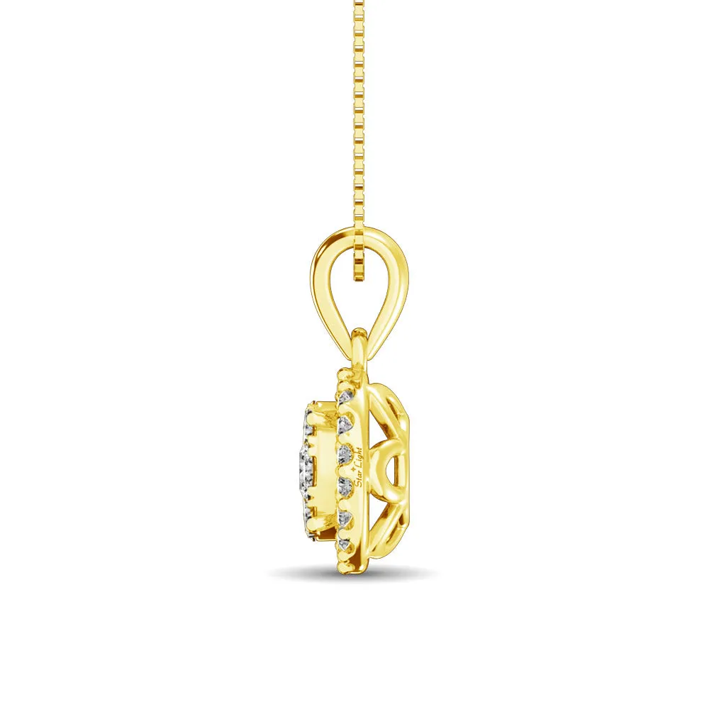 Diamond Fashion Pendant 5/8 ct tw Round Cut in 14K Yellow Gold