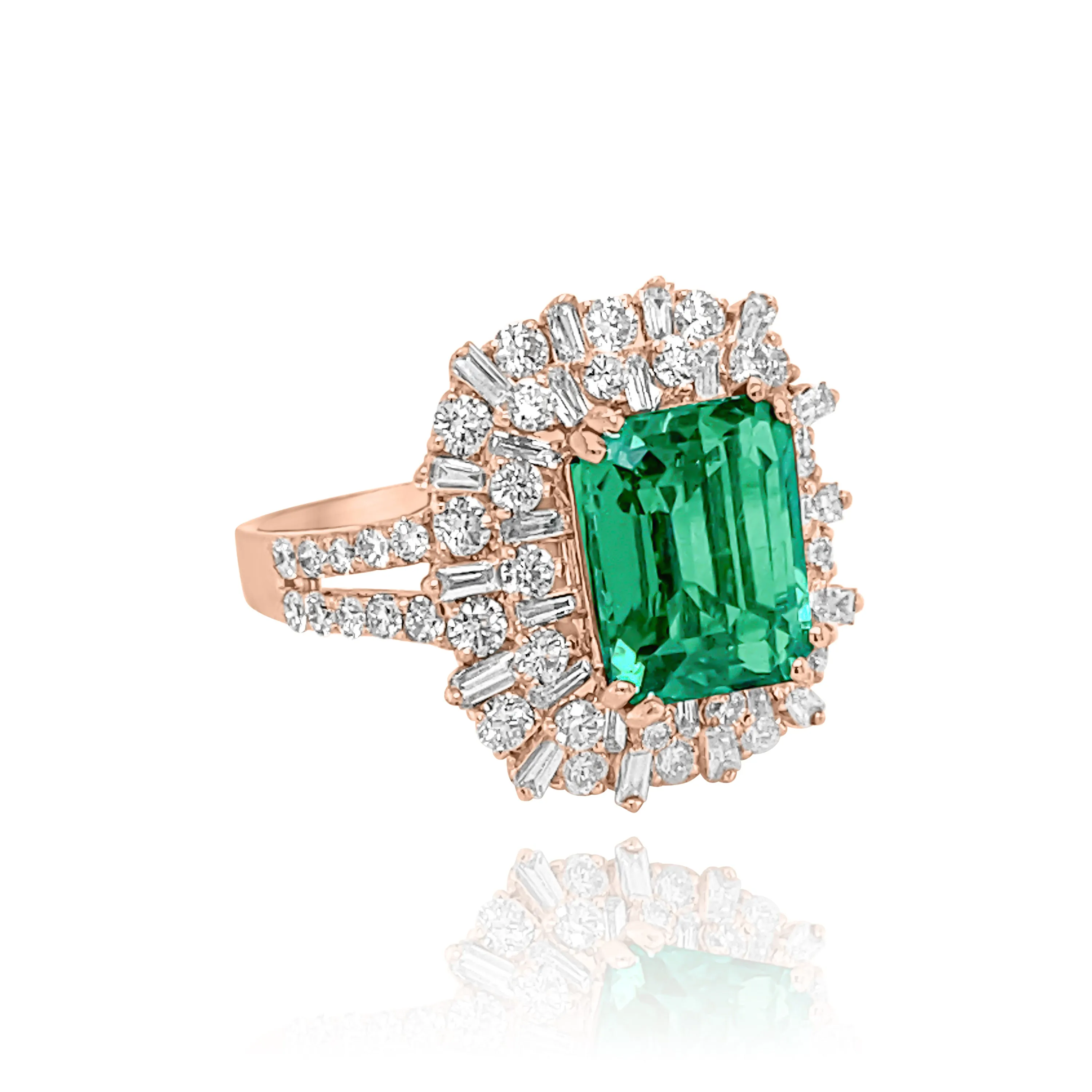 DIAMONDS & EMERALD  "LOUISE" RING.