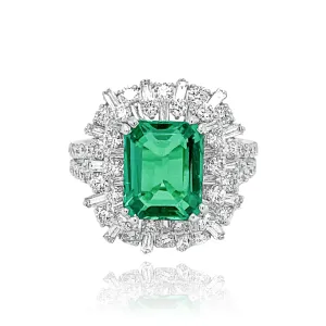 DIAMONDS & EMERALD  "LOUISE" RING.