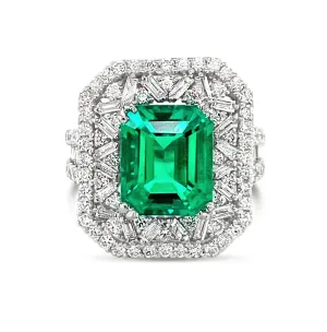 Emerald & Diamonds "Anna" Ring