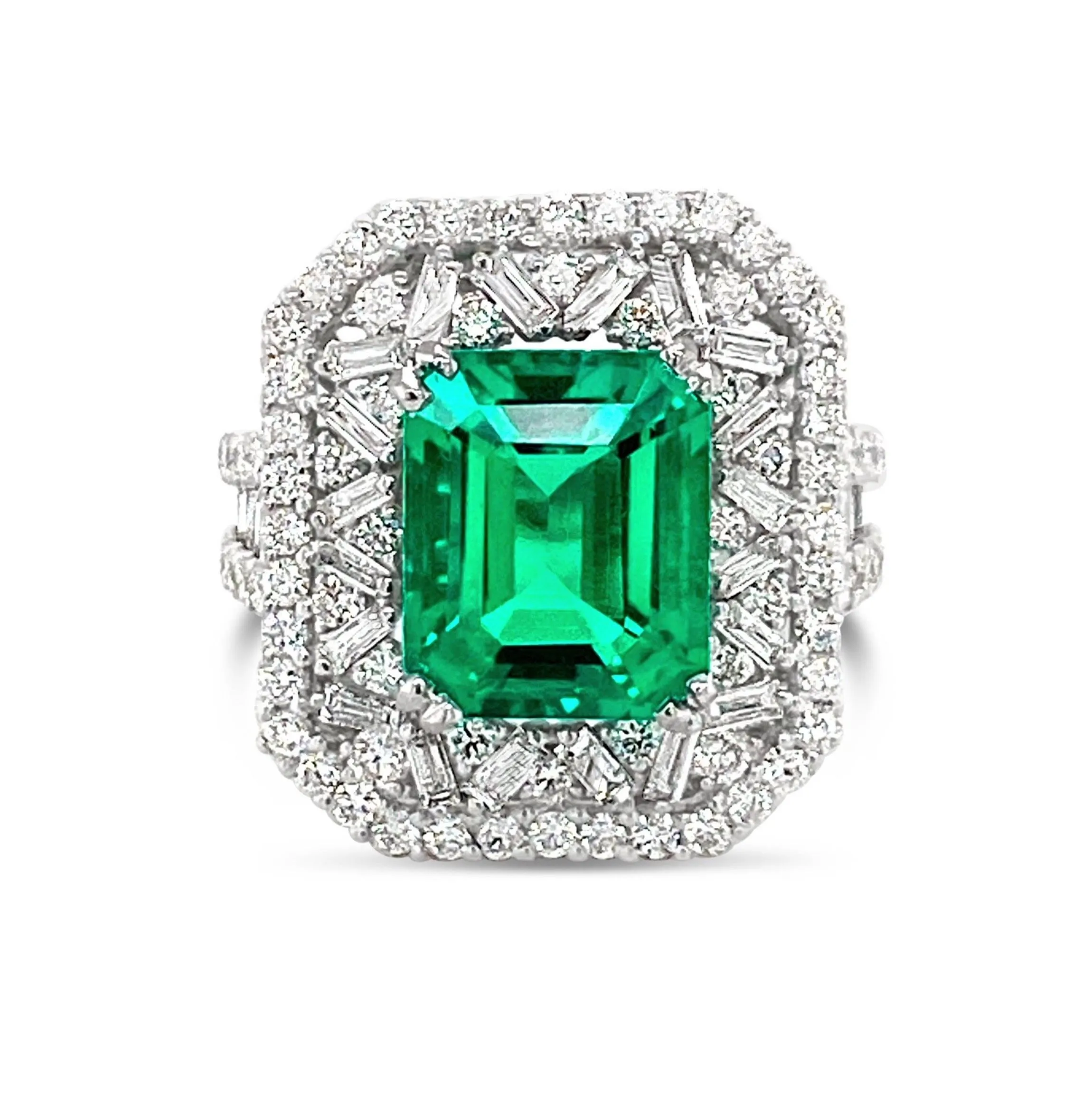 Emerald & Diamonds "Anna" Ring