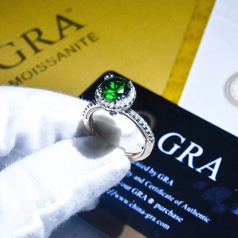 Emerald Silver and Rose Gold Plated Two-Color Resizable Ring