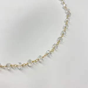 Emerie Drum Bead Wire Wrapped Chain Necklace | Gold