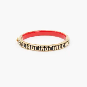 Enamel Ciao Bangle (Black   Gold)
