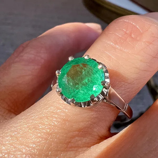 Estate Emerald Solitaire Ring, 2.15ct.