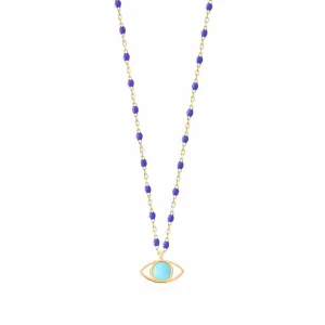 Eye Mini GiGi Bleuet necklace, white gold, 16.5”