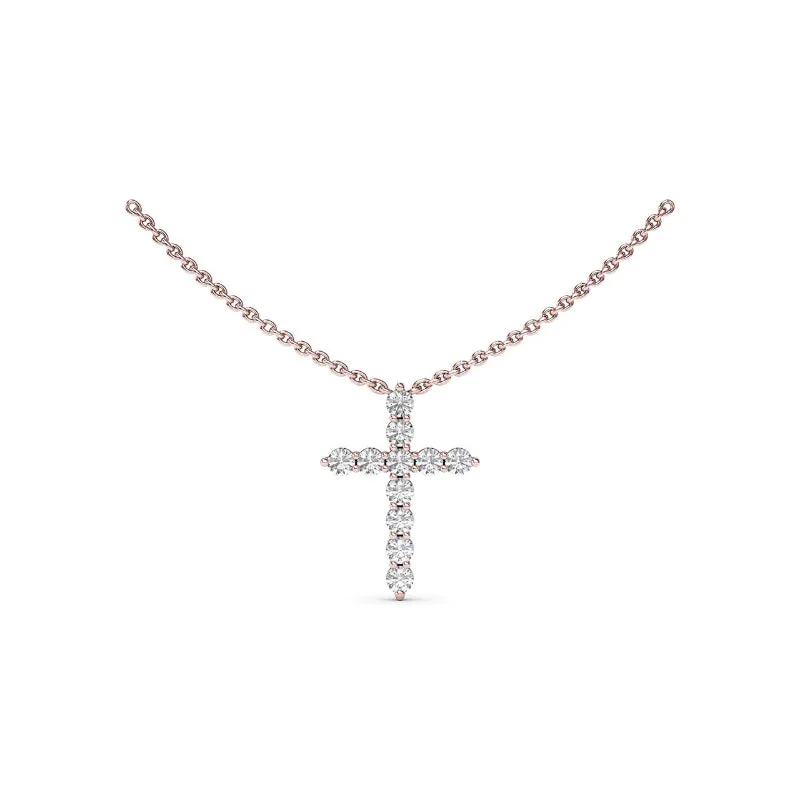 Fana Diamond Prong Cross Necklace