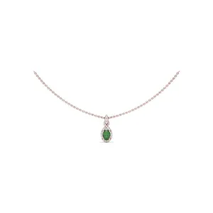 Fana Love Knot Emerald and Diamond Pendant