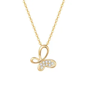 FANCIME "Valerie" Infinity Butterfly 18K Yellow Gold Necklace