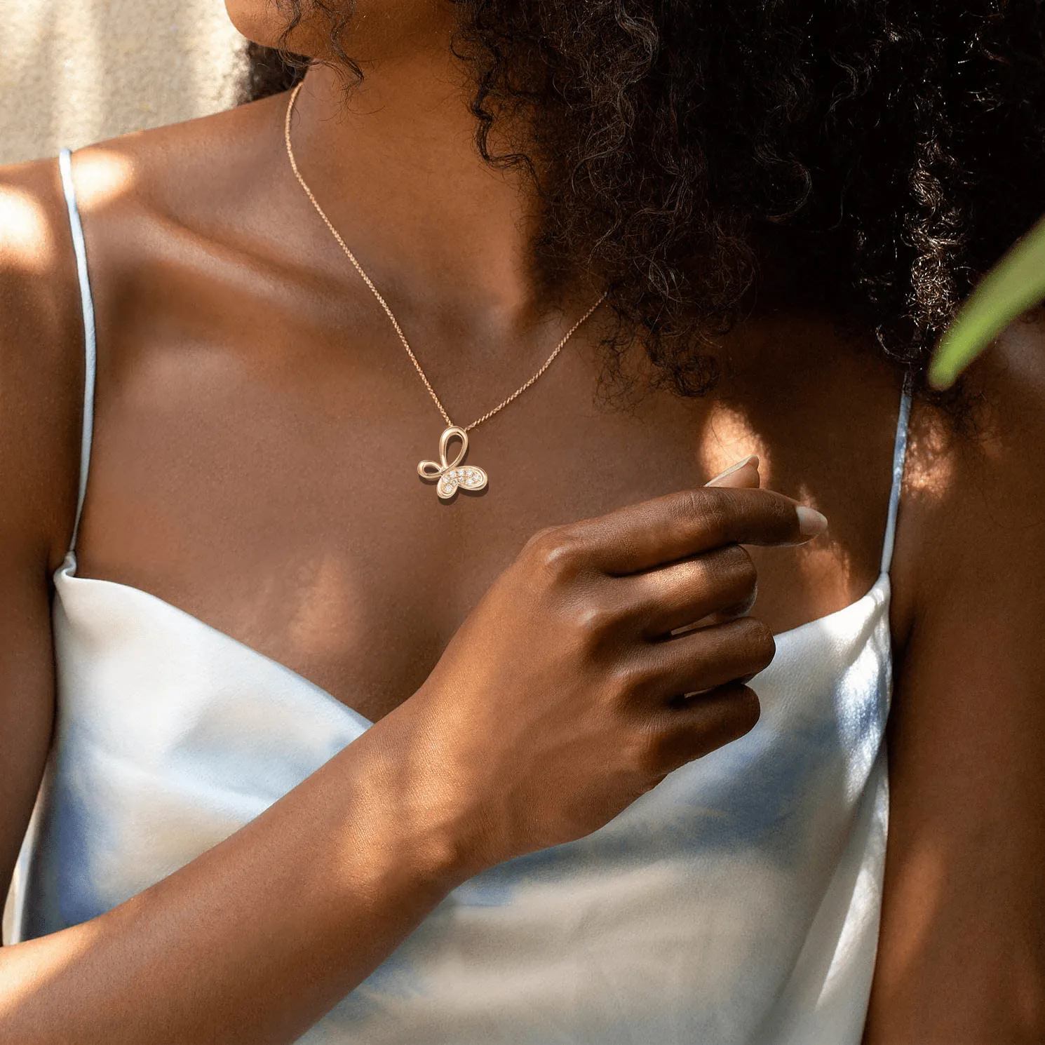 FANCIME "Valerie" Infinity Butterfly 18K Yellow Gold Necklace