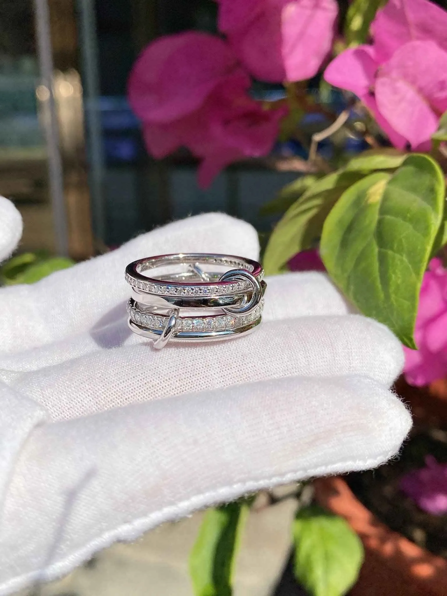 Fashion Silver Connected Rings No. 1