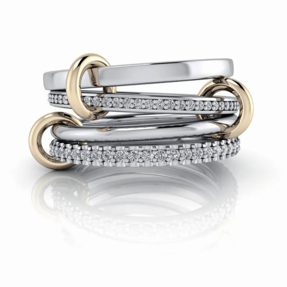 Fashion Silver Connected Rings No. 1