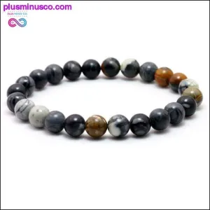 Father's Love Gift 8mm Natural Stone Men's Picasso Stretch