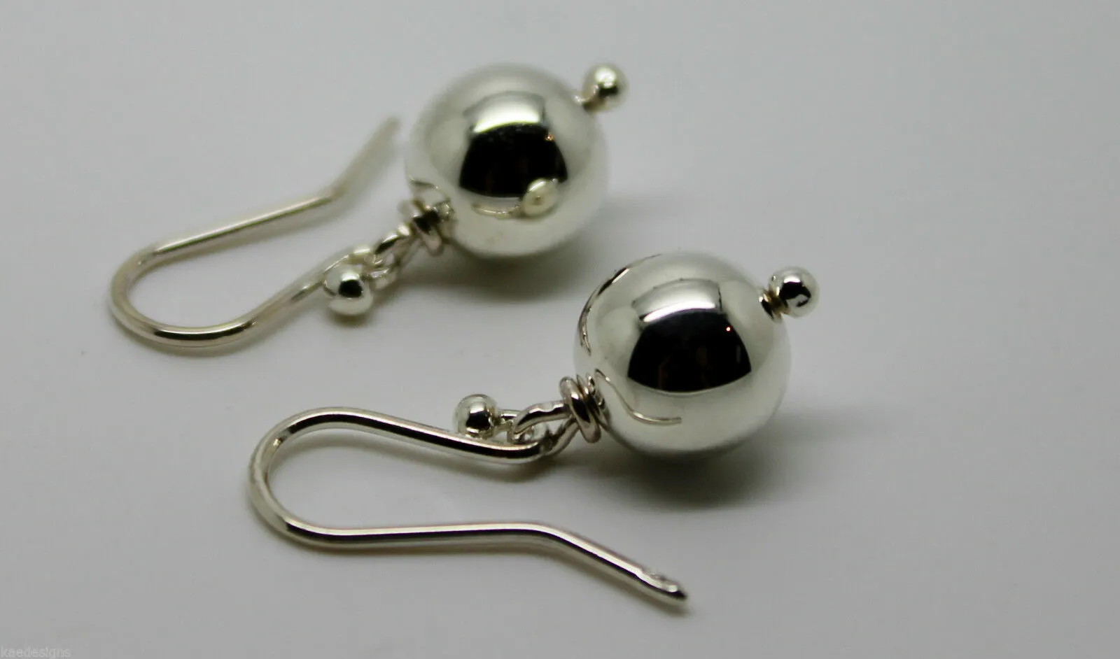 Genuine Sterling Silver 10mm Wide Ball Hook Earrings