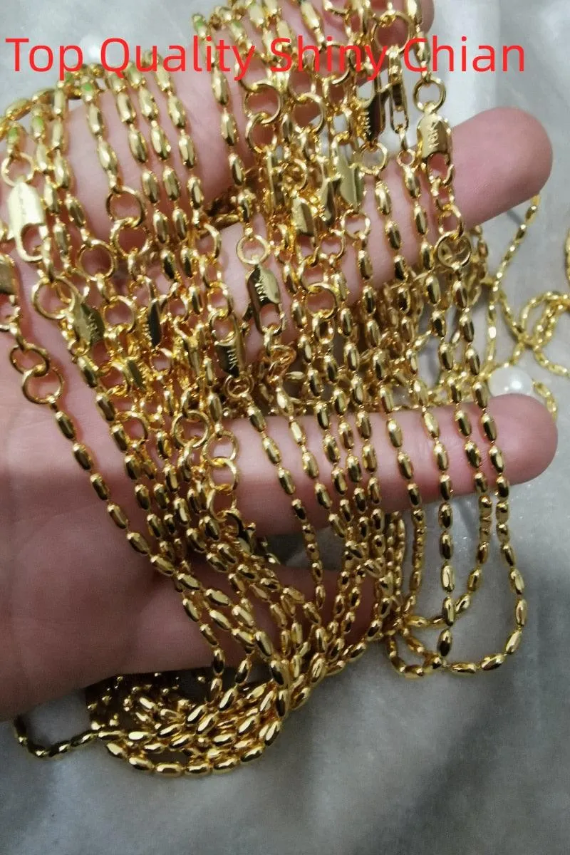 Gold Beads Chain Pearl Necklace