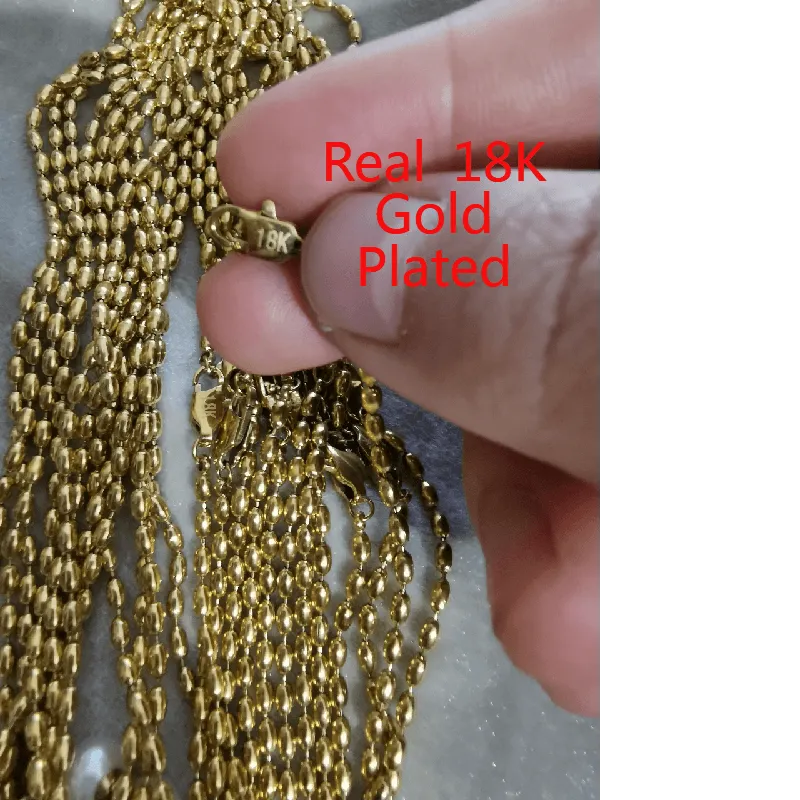 Gold Beads Chain Pearl Necklace