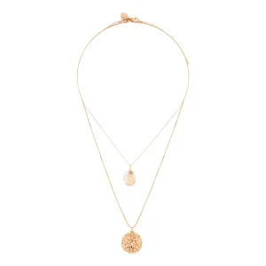 Gold Multi Layer Locket Pendant Necklace Set