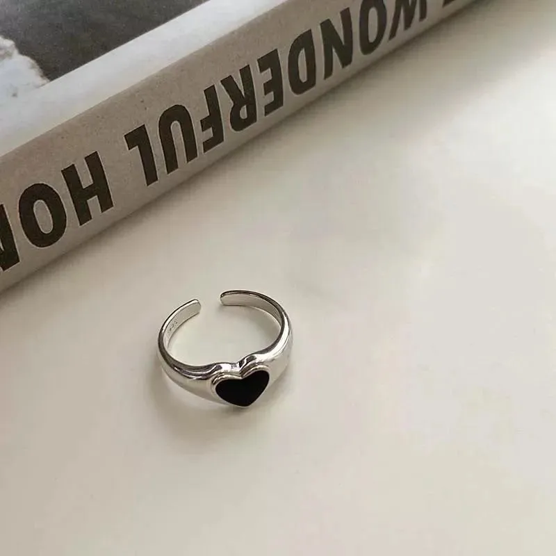 Hand-woven love beaded ring Fashion Women Men Round Ball Bead Adjustable Retro Rings Jewelry