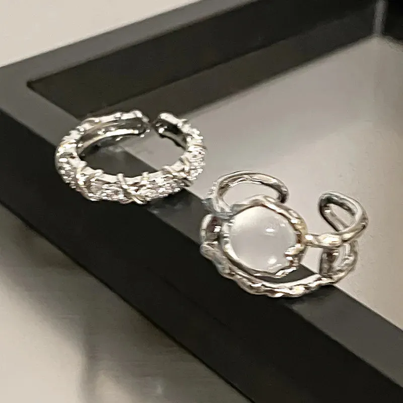 Hand-woven love beaded ring Fashion Women Men Round Ball Bead Adjustable Retro Rings Jewelry