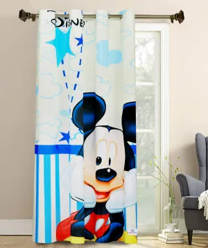 Heart Home Disney Mickey Printed 7 Feet Door Curtain for Living Room, Bed Room, Kids Room with 8 Eyelet (Cream)-HS43HEARTH25601
