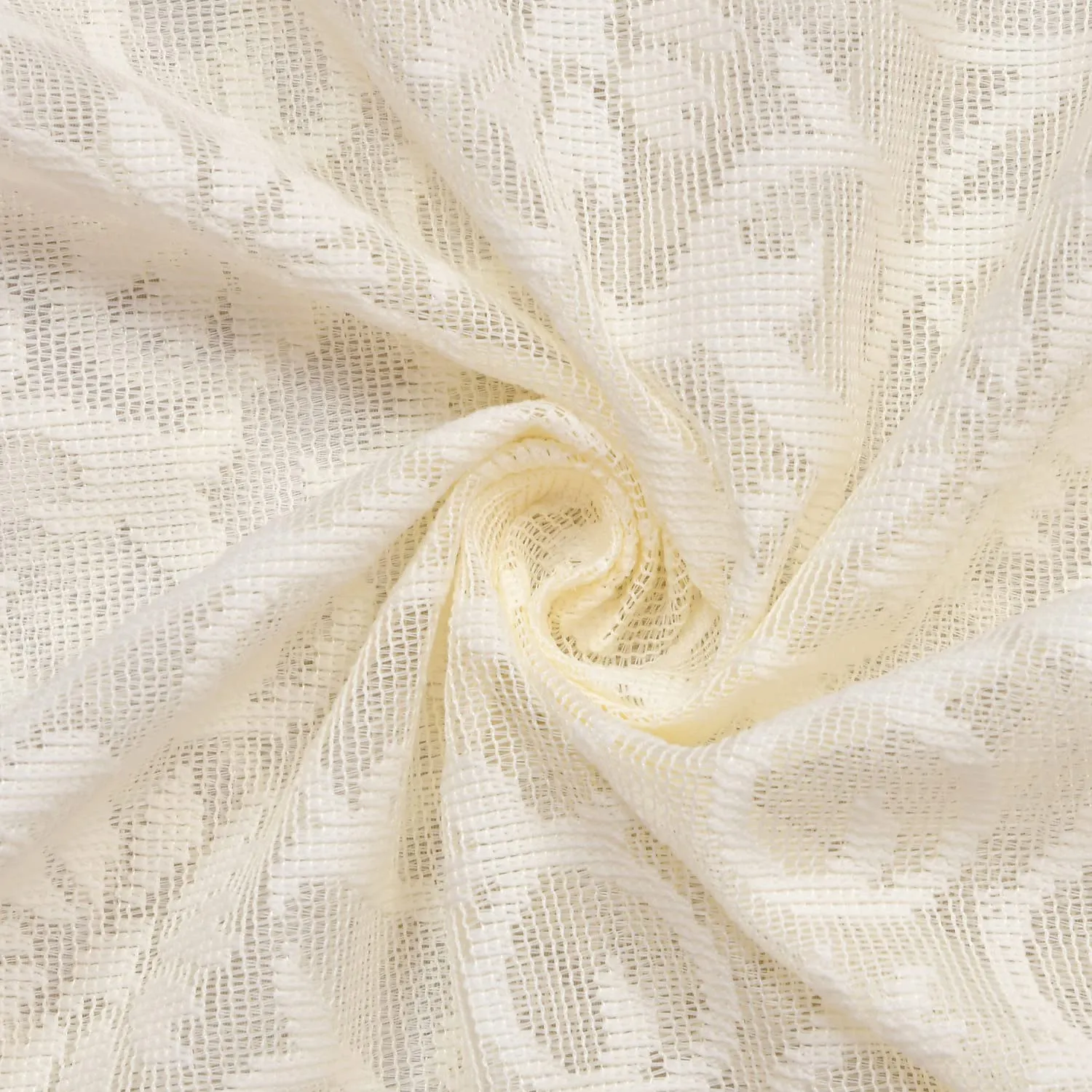 Heart Home Flower Design 7 Feet Door Curtain for Living Room, Bed Room, Kids Room with 8 Eyelet (Cream) 54HH3941.