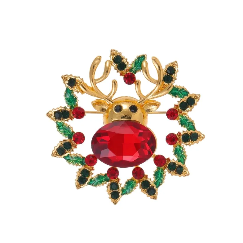 IG Style Cartoon Style Simple Style Tree Snowman Snowflake Alloy Enamel Inlay Rhinestones Unisex Brooches