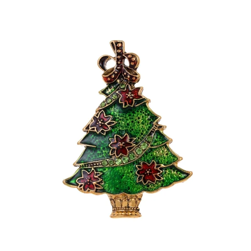 IG Style Cartoon Style Simple Style Tree Snowman Snowflake Alloy Enamel Inlay Rhinestones Unisex Brooches