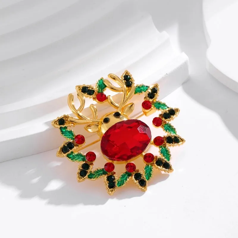 IG Style Cartoon Style Simple Style Tree Snowman Snowflake Alloy Enamel Inlay Rhinestones Unisex Brooches