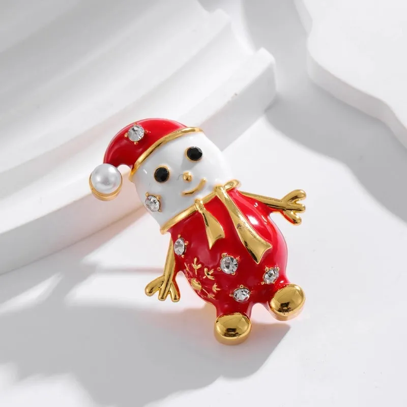 IG Style Cartoon Style Simple Style Tree Snowman Snowflake Alloy Enamel Inlay Rhinestones Unisex Brooches