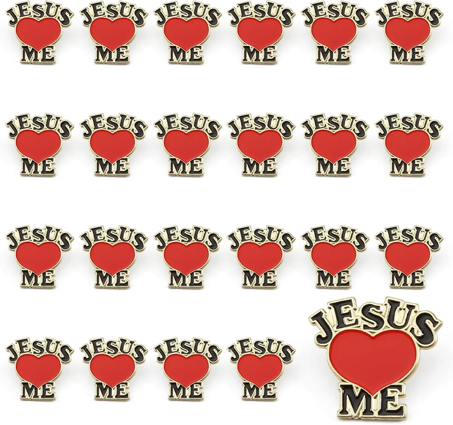 Jesus Love Me Religious Lapel Pin Christian Heart Pins Bulk Inspiration Enamel Lapel Badge Brooch Religious Gifts for women