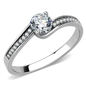 Jewellery Kingdom Ladies Solitaire Accents 1.25 Carat Stainless Steel Engagement Ring (Silver)
