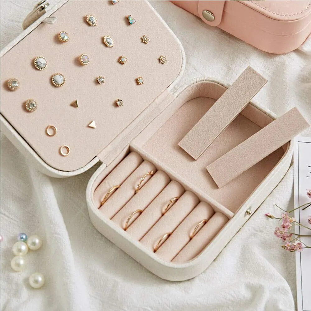 Jewellery Organisers Box PU Leather Storage Case for Rings, Earrings, Necklace Jewelry Organizer for Women | Medium