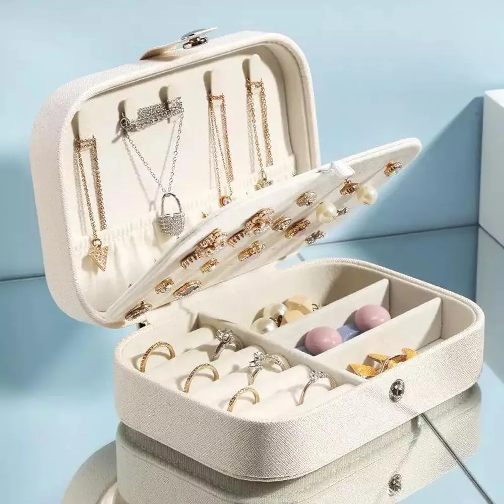 Jewellery Organisers Box PU Leather Storage Case for Rings, Earrings, Necklace Jewelry Organizer for Women | Medium