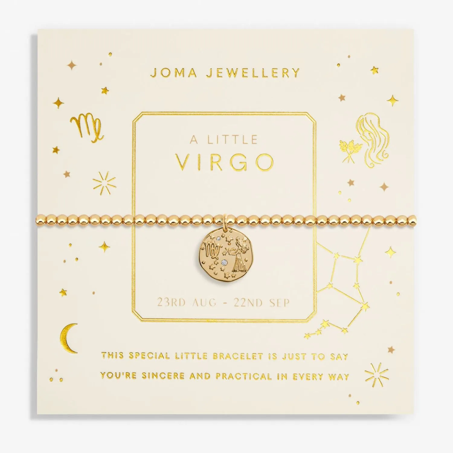 Joma Jewellery Gold Star Sign A Little 'Virgo' Bracelet