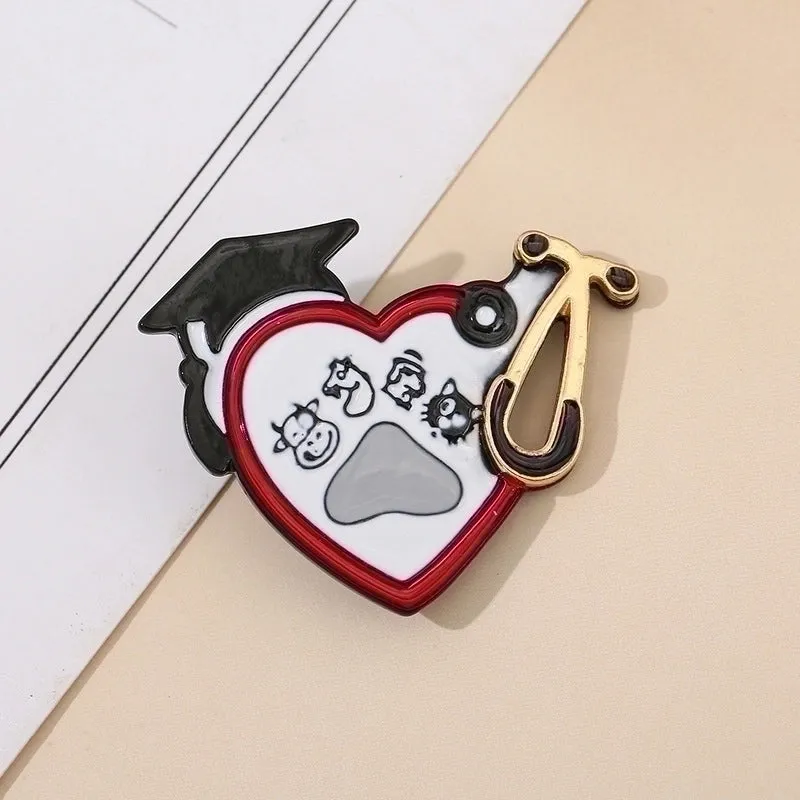 Korean Style Pin Heart Shape Alloy Enamel Women'S Brooches