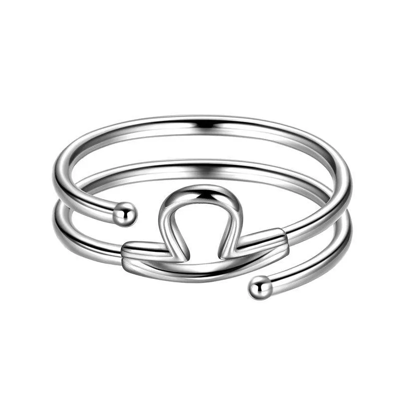 Libra Rings Zodiac Sign Jewelry Women Girls Birthday Gifts 925 Sterling Silver