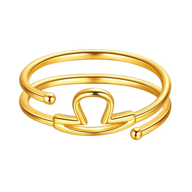 Libra Rings Zodiac Sign Jewelry Women Girls Birthday Gifts 925 Sterling Silver