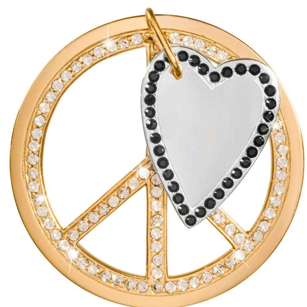Love And Peace Dangle Coin C1385GL