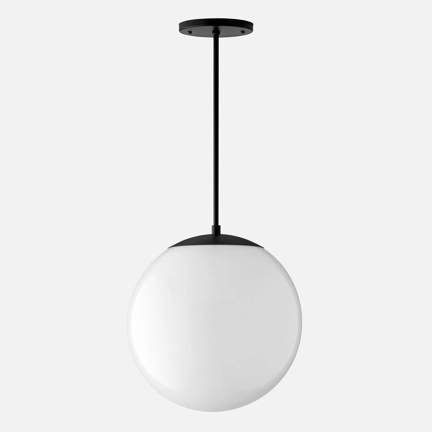 Luna Rod Pendant with 12" Opal Shade - Vaulted