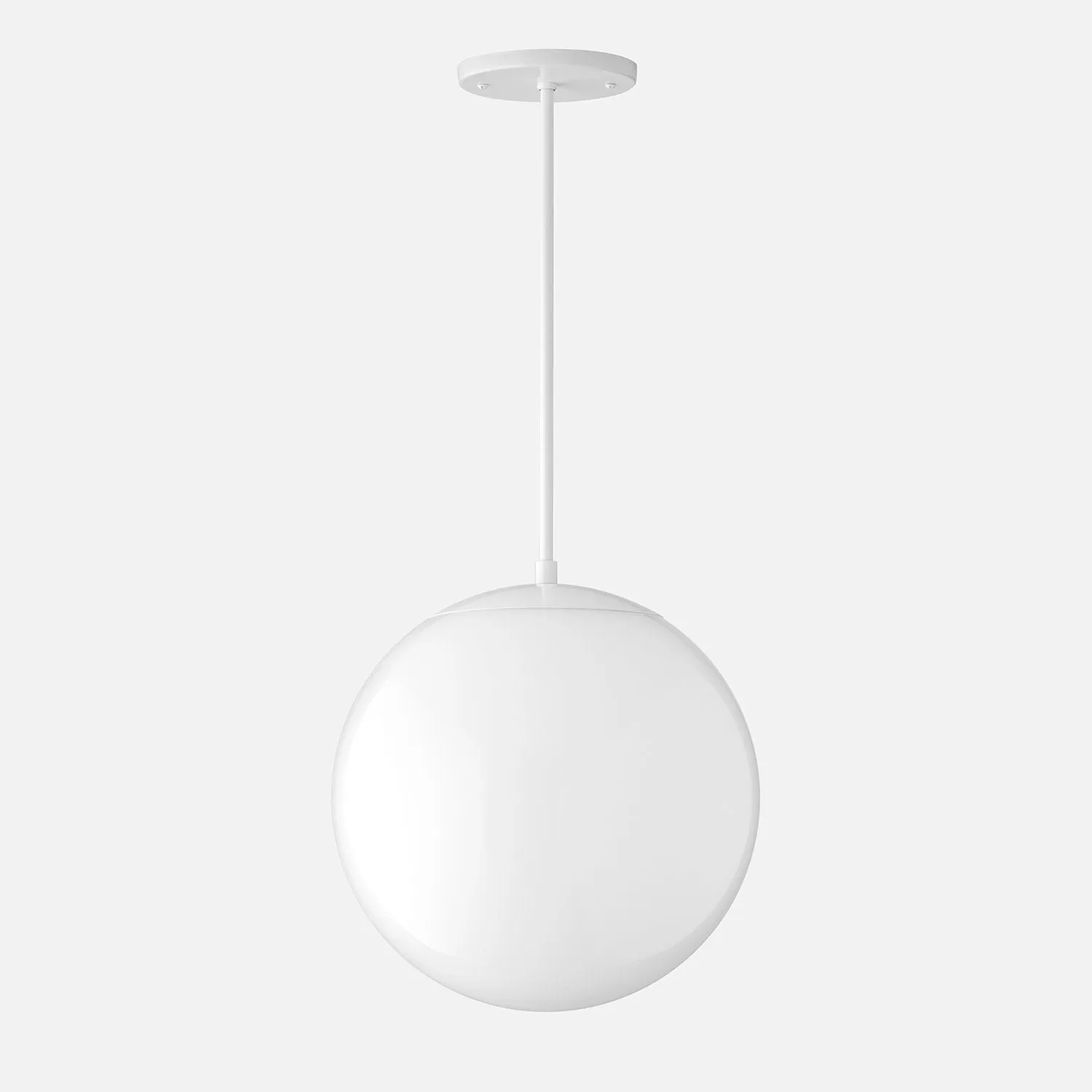 Luna Rod Pendant with 12" Opal Shade - Vaulted