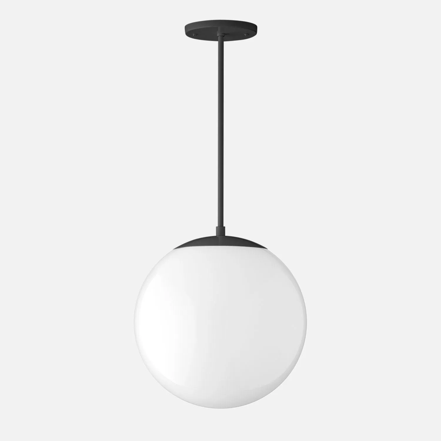 Luna Rod Pendant with 12" Opal Shade - Vaulted