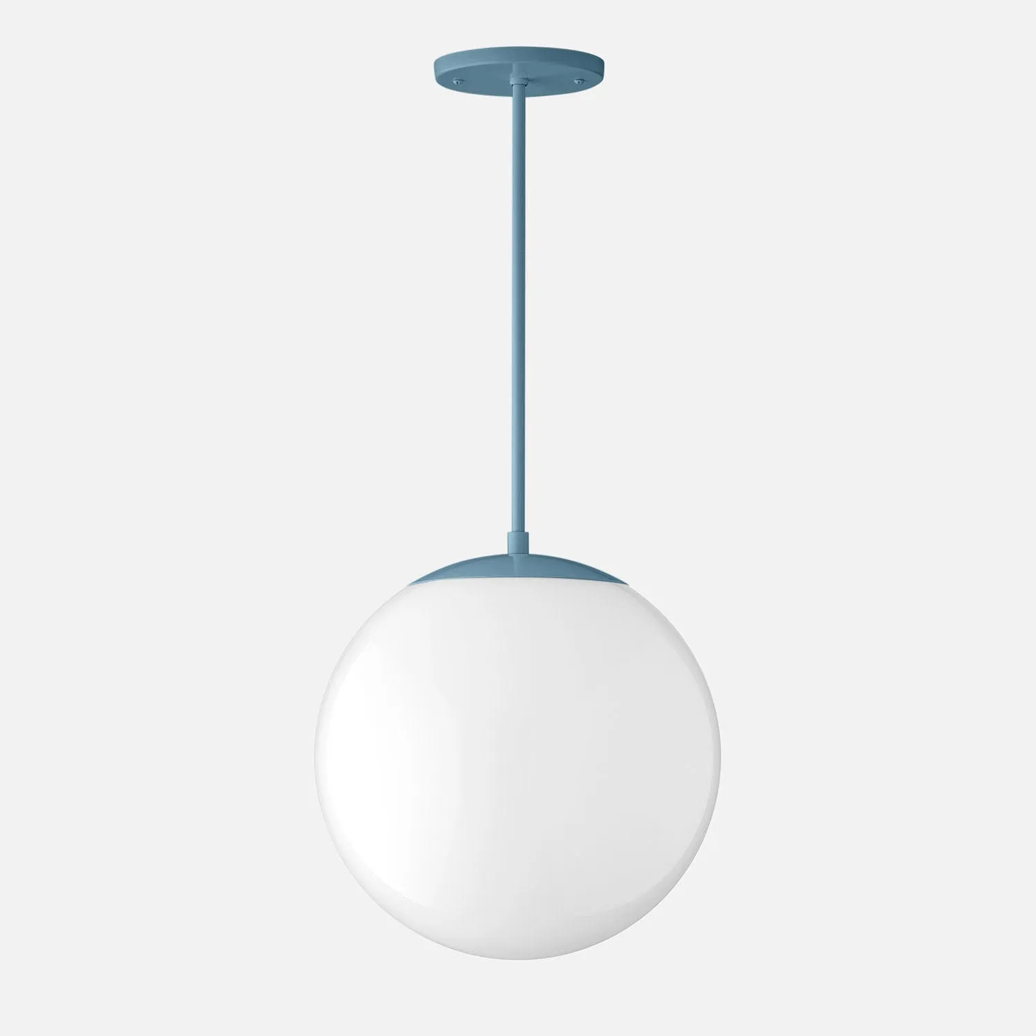Luna Rod Pendant with 12" Opal Shade - Vaulted