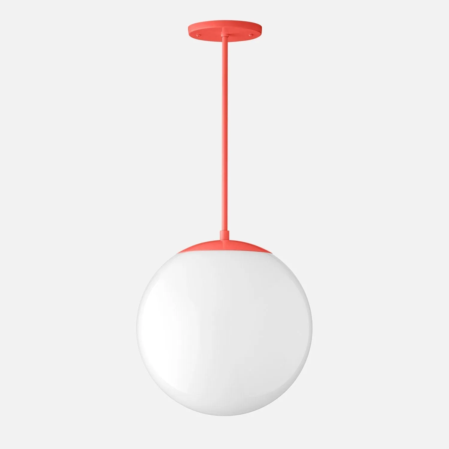 Luna Rod Pendant with 12" Opal Shade - Vaulted