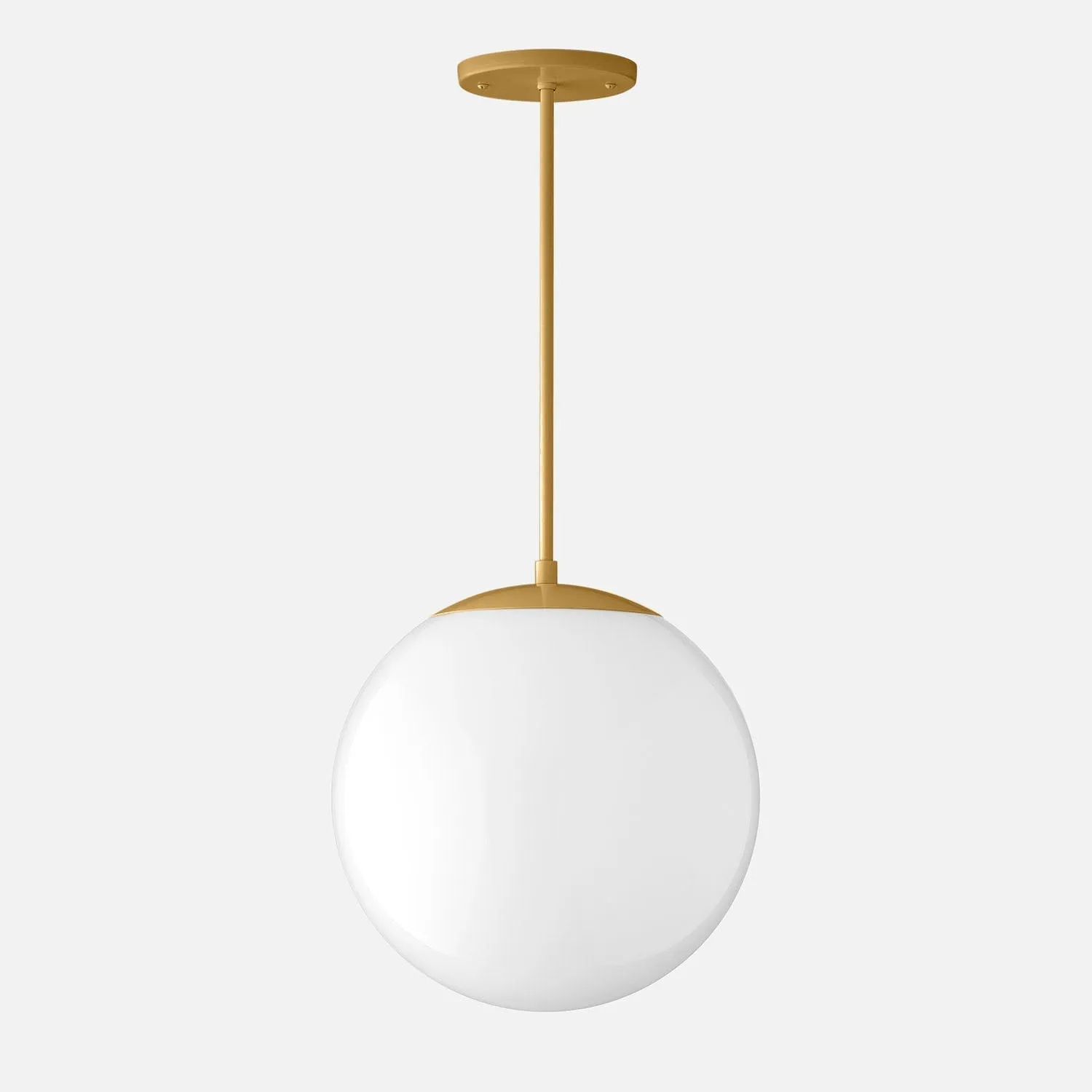 Luna Rod Pendant with 12" Opal Shade - Vaulted