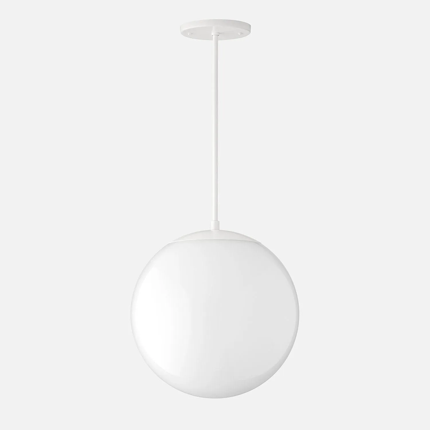 Luna Rod Pendant with 12" Opal Shade - Vaulted